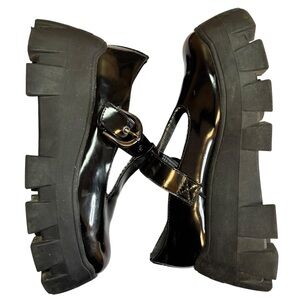 Circus by Sam Edelman Womens Black Patent Chunky Mary Jane Platform Shoes Sz 8.5